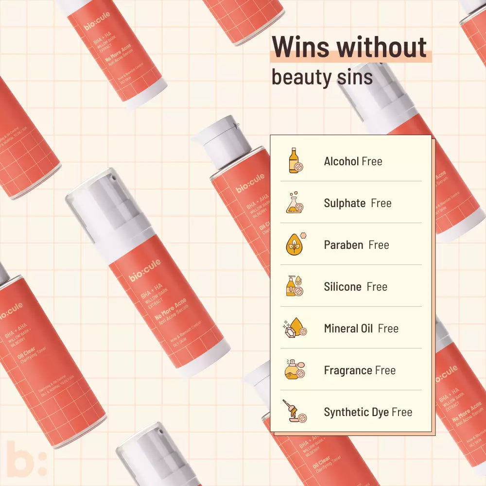 No More Acne Serum + Oil Clear Toner for Acne Free Skin