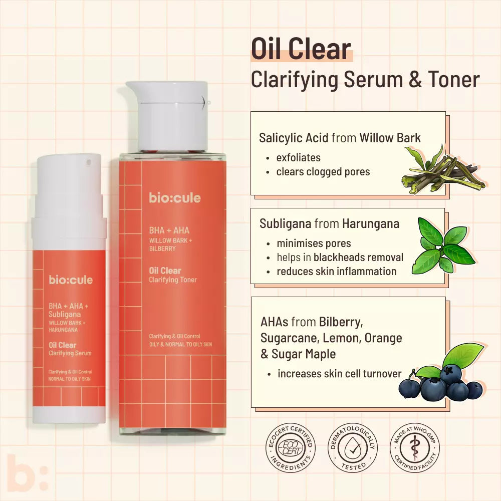 Oil Clear Clarifying Serum + Toner for Oil Control & Pore Tightening